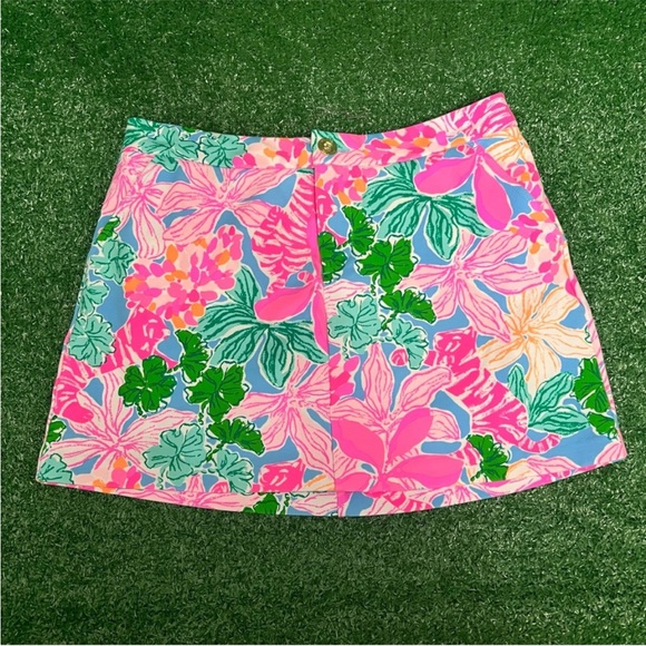 Lilly Pulitzer Pants - Lilly Pulitzer Pink and Blue Patterned Skirt